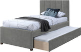 Hudson Grey Vegan Leather Twin Trundle Bed HudsonGrey-T Meridian Furniture