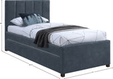 Hudson Navy Vegan Leather Twin Trundle Bed HudsonNavy-T Meridian Furniture