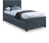 Hudson Navy Vegan Leather Twin Trundle Bed HudsonNavy-T Meridian Furniture