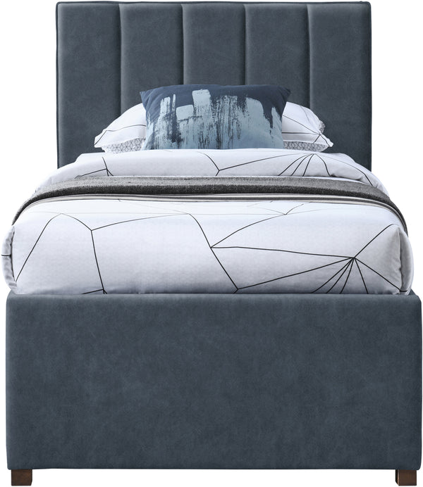 Hudson Navy Vegan Leather Twin Trundle Bed HudsonNavy-T Meridian Furniture