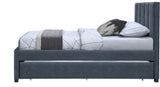 Hudson Navy Vegan Leather Twin Trundle Bed HudsonNavy-T Meridian Furniture