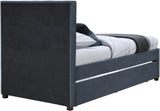 Hudson Navy Vegan Leather Twin Trundle Bed HudsonNavy-T Meridian Furniture