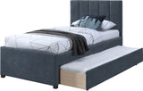 Hudson Navy Vegan Leather Twin Trundle Bed HudsonNavy-T Meridian Furniture