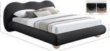 Hyde Black Boucle Fabric King Bed HydeBlack-K Meridian Furniture