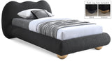 Hyde Black Boucle Fabric Twin Bed HydeBlack-T Meridian Furniture