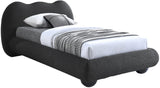 Hyde Black Boucle Fabric Twin Bed HydeBlack-T Meridian Furniture