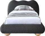 Hyde Black Boucle Fabric Twin Bed HydeBlack-T Meridian Furniture