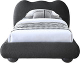 Hyde Black Boucle Fabric Twin Bed HydeBlack-T Meridian Furniture