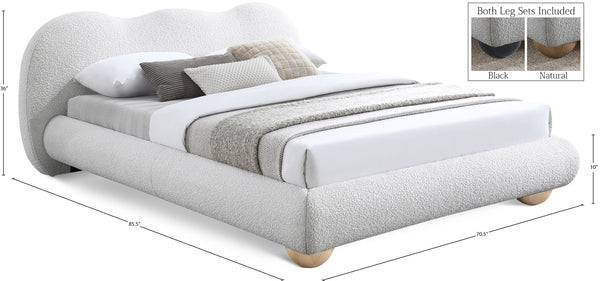 Hyde Cream Boucle Fabric Full Bed HydeCream-F Meridian Furniture