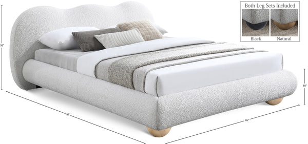 Hyde Cream Boucle Fabric Queen Bed HydeCream-Q Meridian Furniture