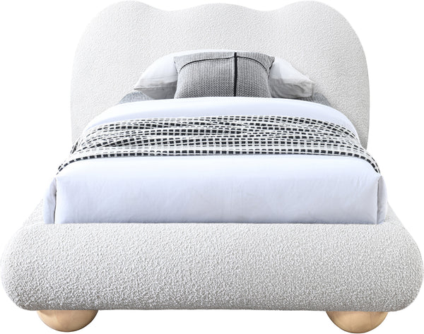 Hyde Cream Boucle Fabric Twin Bed HydeCream-T Meridian Furniture