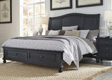 Oxford Black California King Bed Sleigh Storage I07-410-BLK,I07-404-BLK,I07-407D-BLK Aspenhome