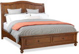 Oxford Whiskey Brown Queen Bed Sleigh Storage I07-402-WBR,I07-400-WBR,I07-403D-WBR Aspenhome