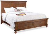 Oxford Whiskey Brown Queen Bed Panel Storage I07-412-WBR,I07-402-WBR,I07-403D-WBR Aspenhome