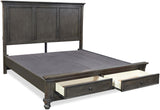 Oxford Peppercorn Queen Bed Panel Storage I07-412-PEP,I07-402-PEP,I07-403D-PEP Aspenhome