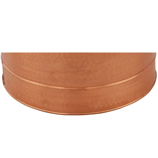 Benzara Hammered Pattern Galvanized Farmhouse Style Tub, Copper Copper Metal I305-hgm008