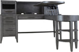 Preston Urbane Grey Pedestal Desk and Return I597-308,I597-307,I597-307H Aspenhome