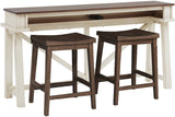 Pinebrook Pinebrook Brown Console Bar Table w/Stools I629-9200,I629-9200,I629-9151-PRW Aspenhome
