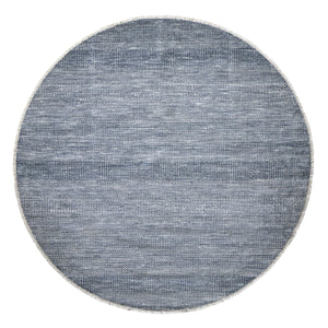 Feizy Rugs Janson Hand Knotted Wool Viscose Round Rug with Striped High Low Texture for Living Rooms I92I6062NVYSLVN80