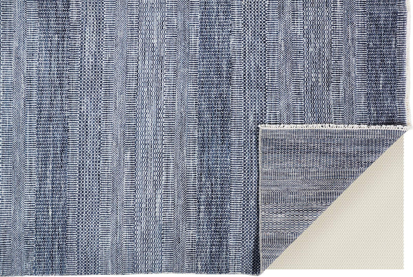 Feizy Rugs Janson Hand Knotted Wool Viscose Round Rug with Striped High Low Texture for Living Rooms I92I6062NVYSLVN80