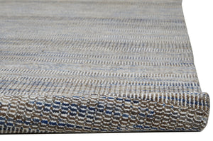 Feizy Rugs Janson Hand Knotted Wool Viscose Round Rug Striped High Low Pile Neutral Gray I92I6065DGY000N80