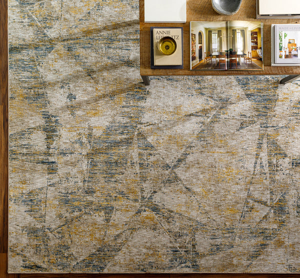 Naila IAL-2314 12'2" x 9' Machine Woven Rug IAL2314-9122  Light Sage, Tan, Sage, Dark Blue, Mustard, Olive Surya