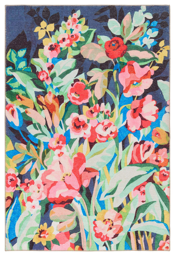 Jaipur Living Vibe by Jaipur Living Lavatera Floral Polyester Indoor Outdoor Runner Rug 4'2"X6' RUG157165