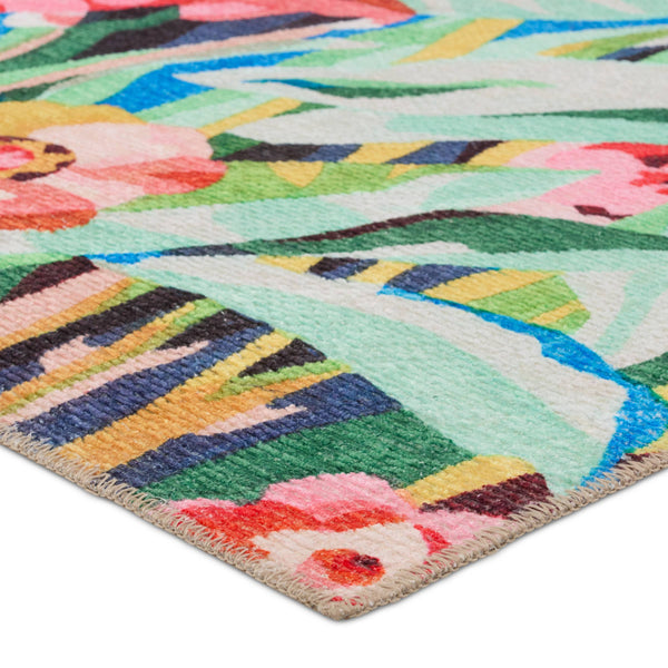 Jaipur Living Vibe by Jaipur Living Lavatera Floral Polyester Indoor Outdoor Runner Rug 4'2"X6' RUG157165