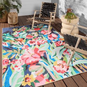 Jaipur Living Vibe by Jaipur Living Lavatera Floral Polyester Indoor Outdoor Runner Rug 4'2"X6' RUG157165