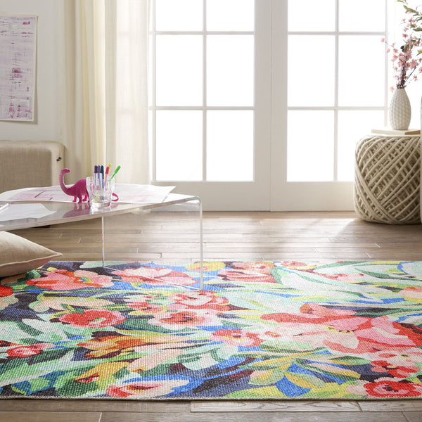 Jaipur Living Vibe by Jaipur Living Lavatera Floral Polyester Indoor Outdoor Runner Rug 4'2"X6' RUG157165