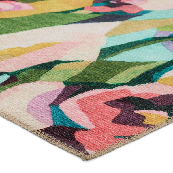 Jaipur Living Vibe by Jaipur Living Amicia Floral Polyester Indoor Outdoor Runner Rug Washable 2'6"X8' RUG157169