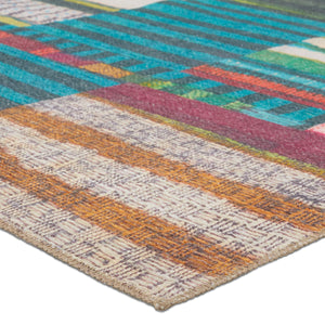 Jaipur Living Vibe by Jaipur Living Bellium Multicolor Striped Polyester Indoor Outdoor Runner Rug 5'X8' RUG157181