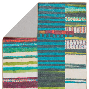 Jaipur Living Vibe by Jaipur Living Bellium Multicolor Striped Polyester Indoor Outdoor Runner Rug 5'X8' RUG157181