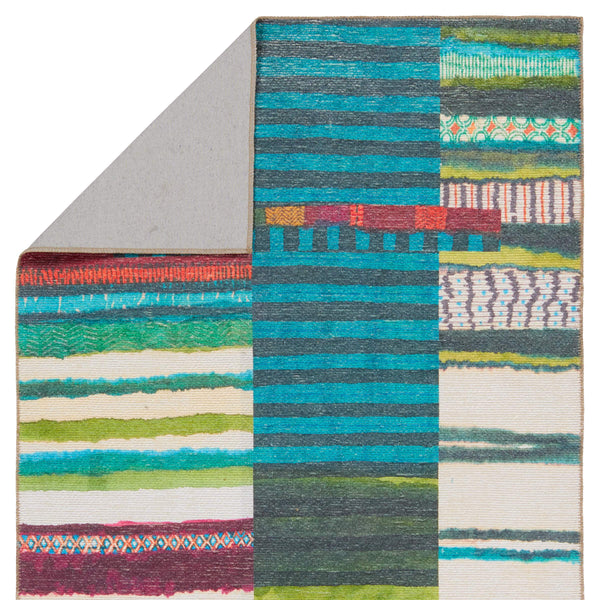 Jaipur Living Vibe by Jaipur Living Bellium Multicolor Striped Polyester Indoor Outdoor Runner Rug 5'X8' RUG157181