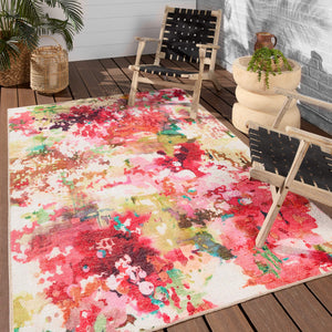 Jaipur Living Vibe by Jaipur Living Ibis Floral Polyester Flatweave Runner for Entryways and Patios 4'2"X6' RUG157185