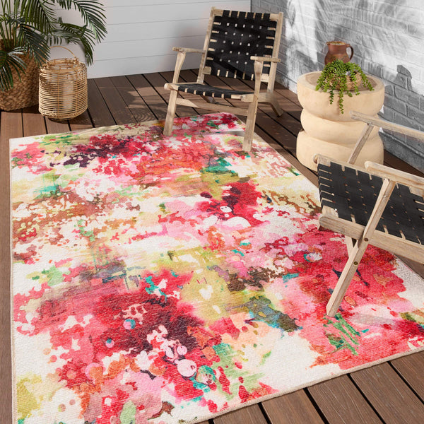 Jaipur Living Vibe by Jaipur Living Ibis Floral Polyester Flatweave Runner for Entryways and Patios 4'2"X6' RUG157185
