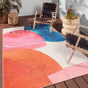 Jaipur Living Vibe by Jaipur Living Ibis Flatweave Runner Rug Abstract Swirl Indoor Outdoor Polyester 5'X8' RUG157679