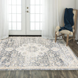 Rizzy Iconic ICO757 Power Loomed Traditional Polyester/Propylene Rug Blue 8'10" x 11'10"