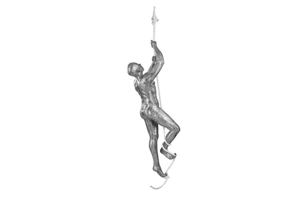 Phillips Collection Climbing Sculpture - Striking Black/Silver Figure in Aluminum, Perfect for Contemporary Decor and Spaces ID100690