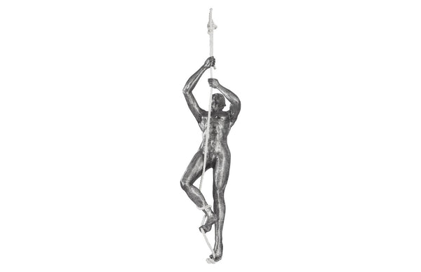 Phillips Collection Climbing Sculpture - Striking Black/Silver Figure in Aluminum, Perfect for Contemporary Decor and Spaces ID100690