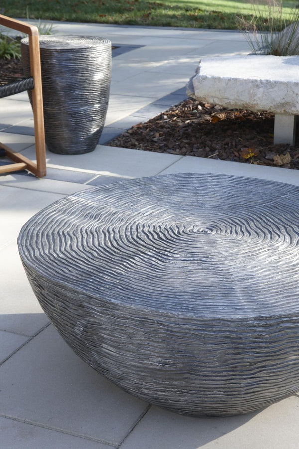 Phillips Collection Ripple Sculptural Aluminum Side Table with Striated Texture for Modern Living Spaces ID100694