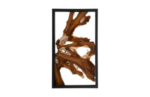 Phillips Collection Framed Root Wall Art - Modern Rustic Black Metal Frame with Natural Wood Slice for Unique Decor ID102149