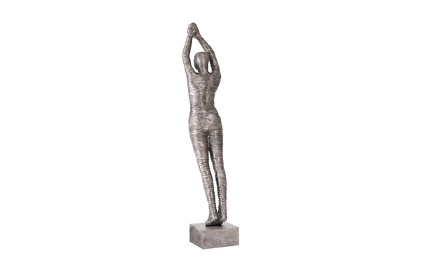 Phillips Collection Standing Diving Sculpture - Elegant Black-Silver Aluminum Art for Modern Home Décor Display ID103309