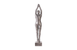 Phillips Collection Standing Diving Sculpture - Elegant Black-Silver Aluminum Art for Modern Home Décor Display ID103309