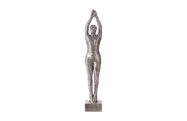 Phillips Collection Standing Diving Sculpture - Elegant Black-Silver Aluminum Art for Modern Home Décor Display ID103309