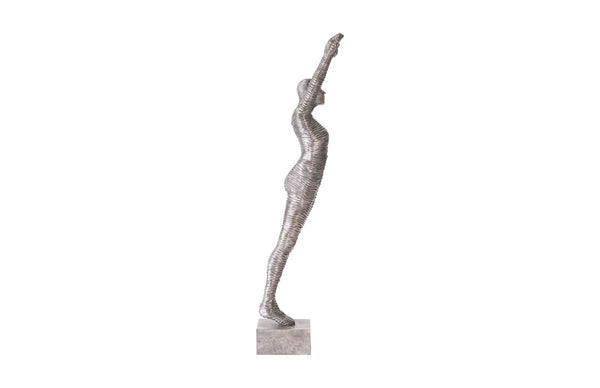 Phillips Collection Standing Diving Sculpture - Elegant Black-Silver Aluminum Art for Modern Home Décor Display ID103309