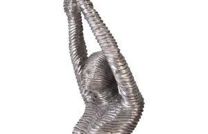 Phillips Collection Standing Diving Sculpture - Elegant Black-Silver Aluminum Art for Modern Home Décor Display ID103309