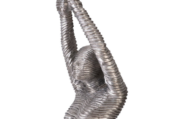 Phillips Collection Standing Diving Sculpture - Elegant Black-Silver Aluminum Art for Modern Home Décor Display ID103309
