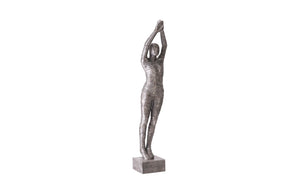 Phillips Collection Standing Diving Sculpture - Elegant Black-Silver Aluminum Art for Modern Home Décor Display ID103309