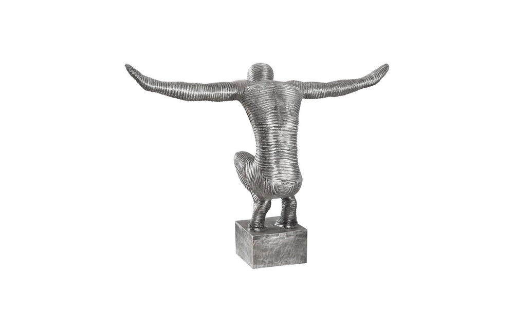 Phillips Collection Outstretched Arms Sculpture In Aluminum Finish - Unique Vintage Decorative Art For Modern Homes Silver,Gray Metal ,Aluminum Id103555